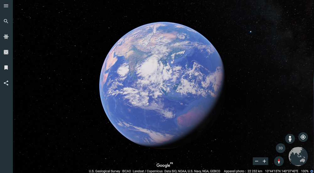 Capture d’écran, Google Earth, 2018